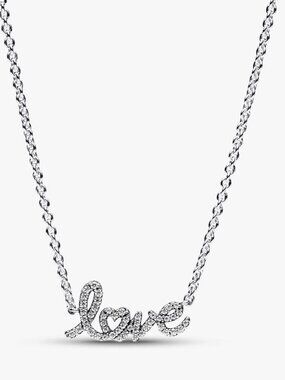 Pandora Sparkling Handwritten Love Collier Necklace